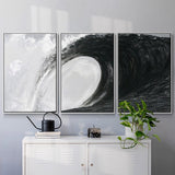 Black & White Waves IV - Multi Piece Framed Canvas