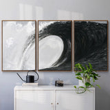 Black & White Waves IV - Multi Piece Framed Canvas