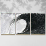 Black & White Waves IV - Multi Piece Framed Canvas