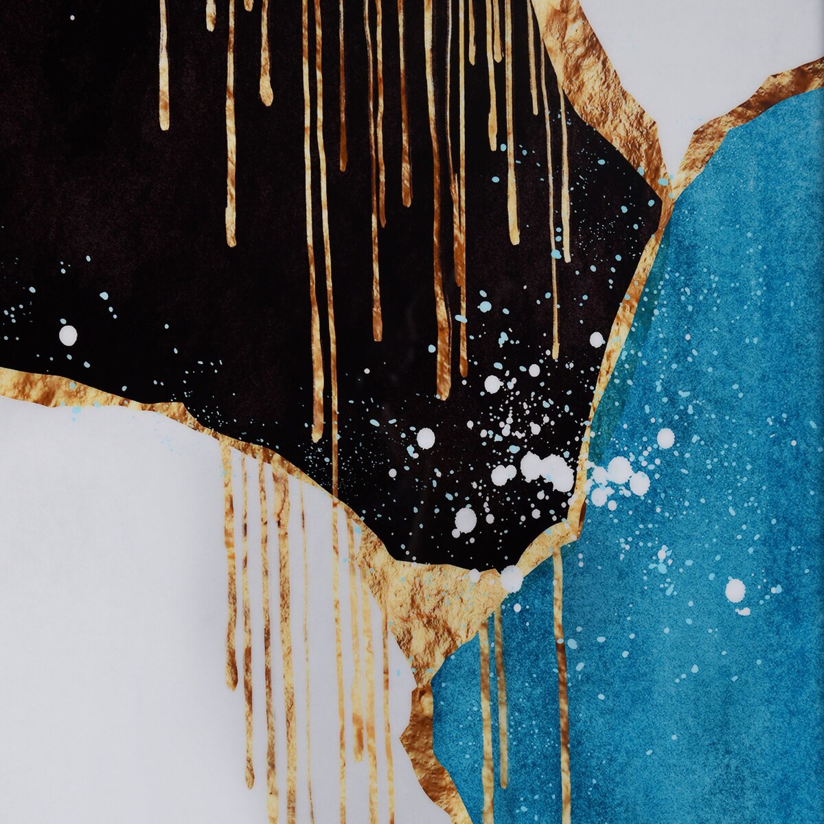Black and Blue II - Abstract Crystal Porcelain Print With Aluminum Alloy Frame