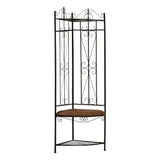 6-Hook Hall Tree Coat Rack, Corner Hallway Bench