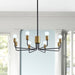 Black and Gold 8-Light Candle Style Candelabra Chandelier