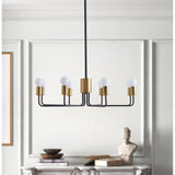 Black and Gold 8-Light Candle Style Candelabra Chandelier