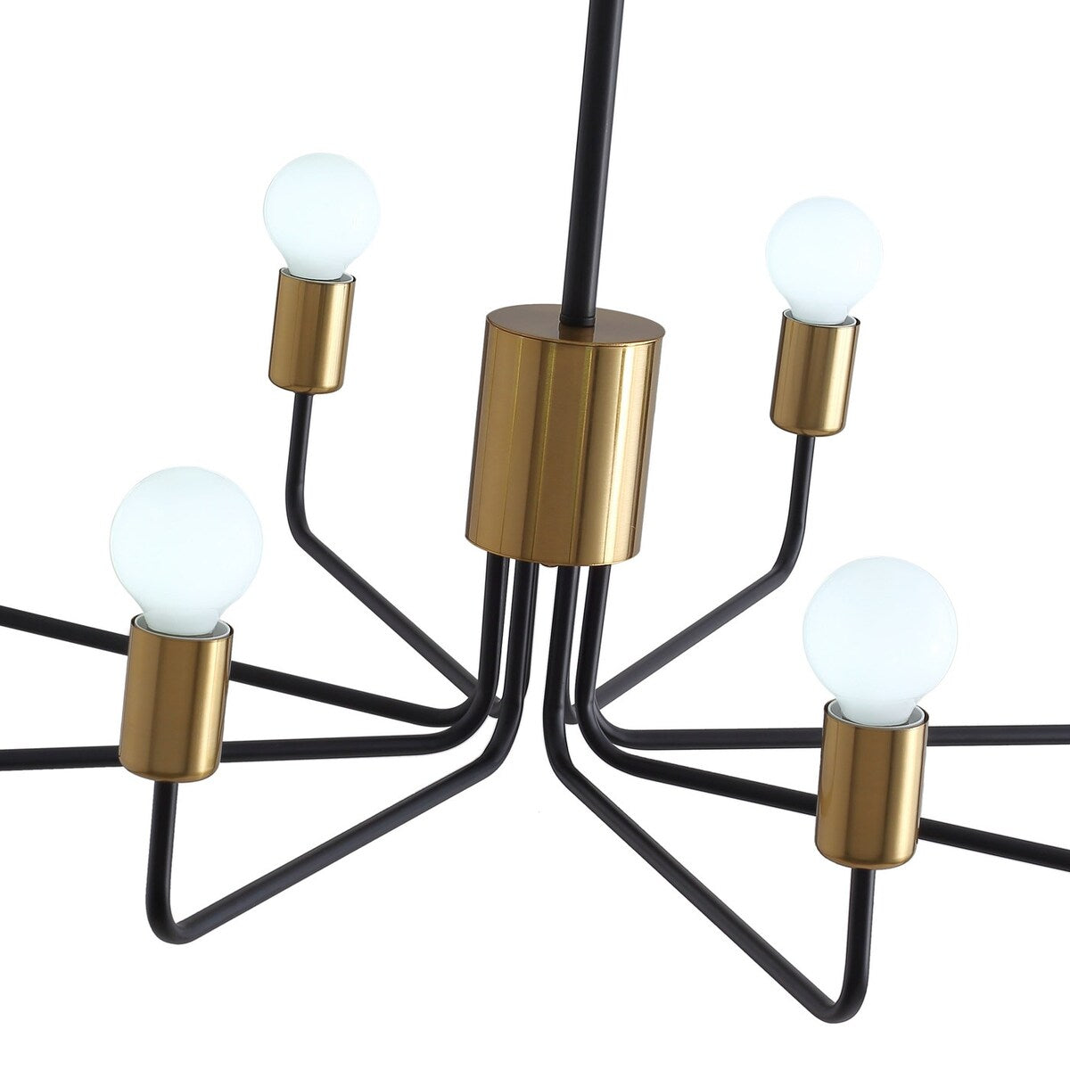 Black and Gold 8-Light Candle Style Candelabra Chandelier