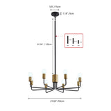 Black and Gold 8-Light Candle Style Candelabra Chandelier