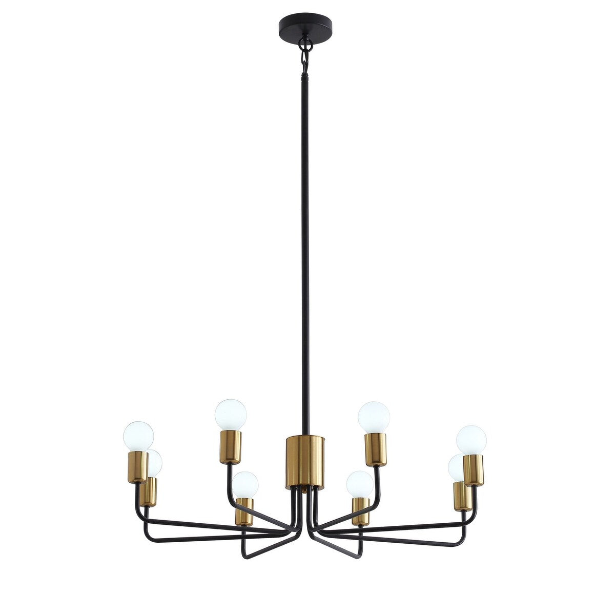 Black and Gold 8-Light Candle Style Candelabra Chandelier