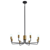 Black and Gold 8-Light Candle Style Candelabra Chandelier