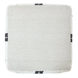 Sevita Black and Ivory Modern Textured Plaid Pouf Ottoman