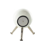 Black or Silver Metal Orb Tabletop Clock with White Clockface and Gold Tripod Legs