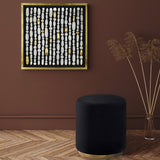 Black, gold Velveteen Stool 19.0"H