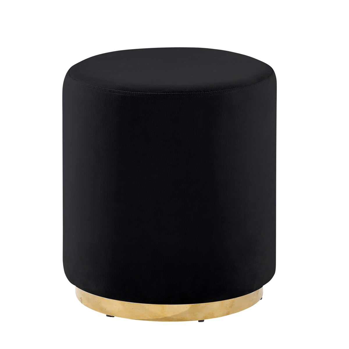 Black, gold Velveteen Stool 19.0"H