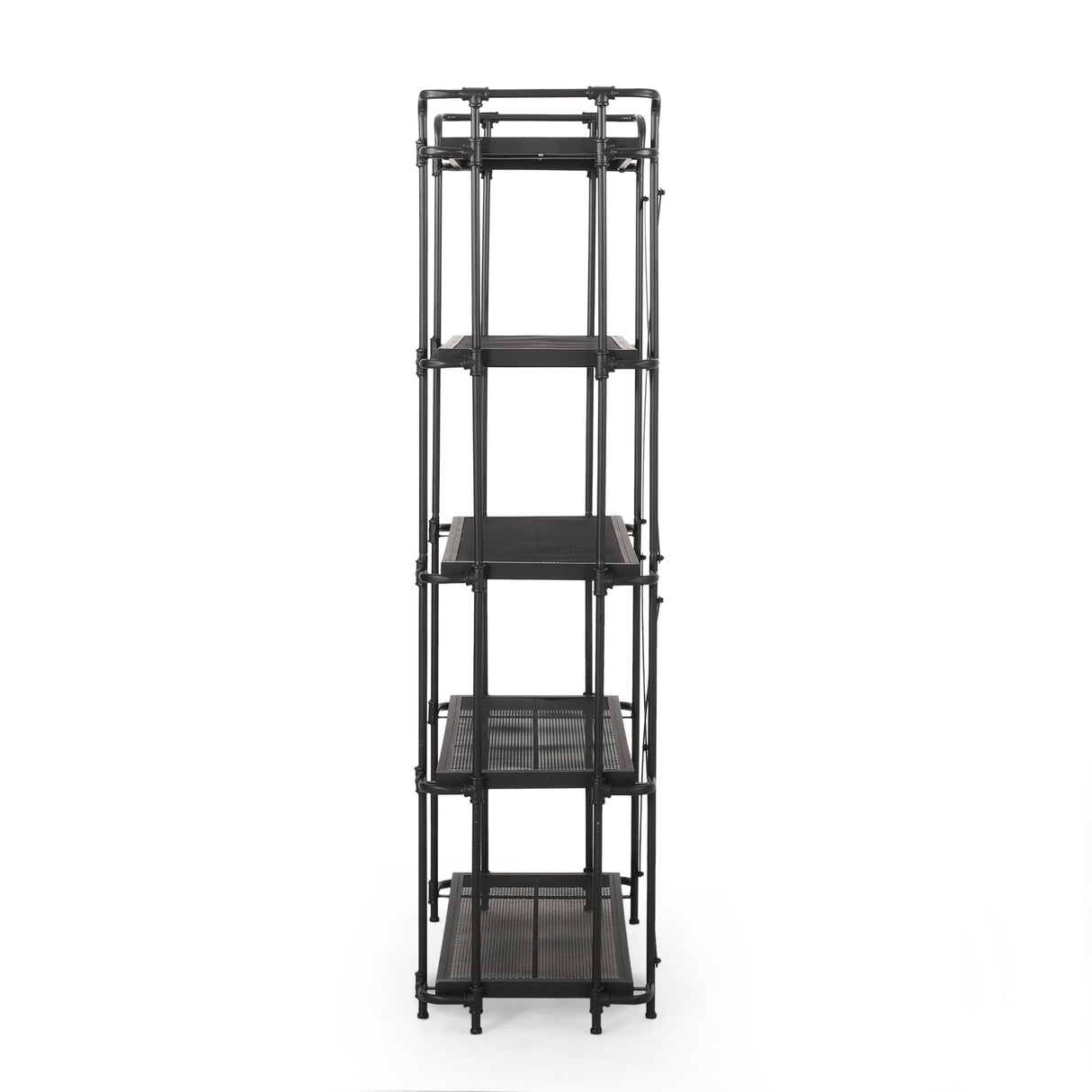 Blackfoot Outdoor Industrial 5 Shelf Iron Mesh Bookcase by Christopher Knight Home - 36.50" W x 17.50" D x 66.75" H