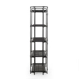 Blackfoot Outdoor Industrial 5 Shelf Iron Mesh Bookcase by Christopher Knight Home - 36.50" W x 17.50" D x 66.75" H