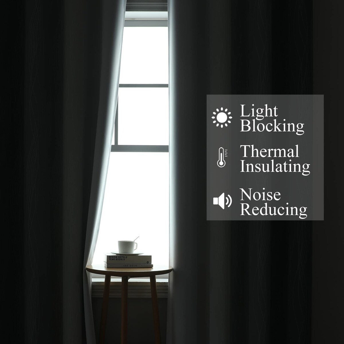 Blackout Curtains & Drapes,Thermal Insulated Ombre Blackout Drapes,Full Room Darkening Energy Saving Curtains,52Wx84L,2 Panels
