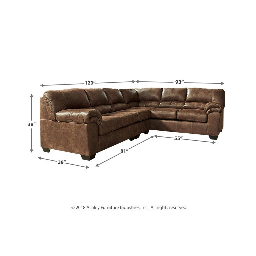 Bladen 3-Piece Sectional with Sofa - Coffee