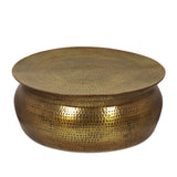 Blairmont Modern Handcrafted Aluminum Drum Coffee Table by Christopher Knight Home - 29.50" L x 29.50" W x 11.75" H