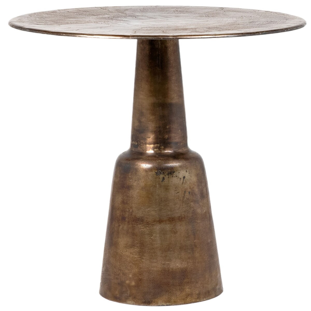 Blake 32-inch Round Aluminum Antique Brass Finished Pedestal Base BistroTable