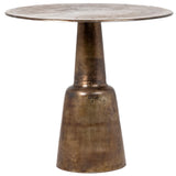 Blake 32-inch Round Aluminum Antique Brass Finished Pedestal Base BistroTable