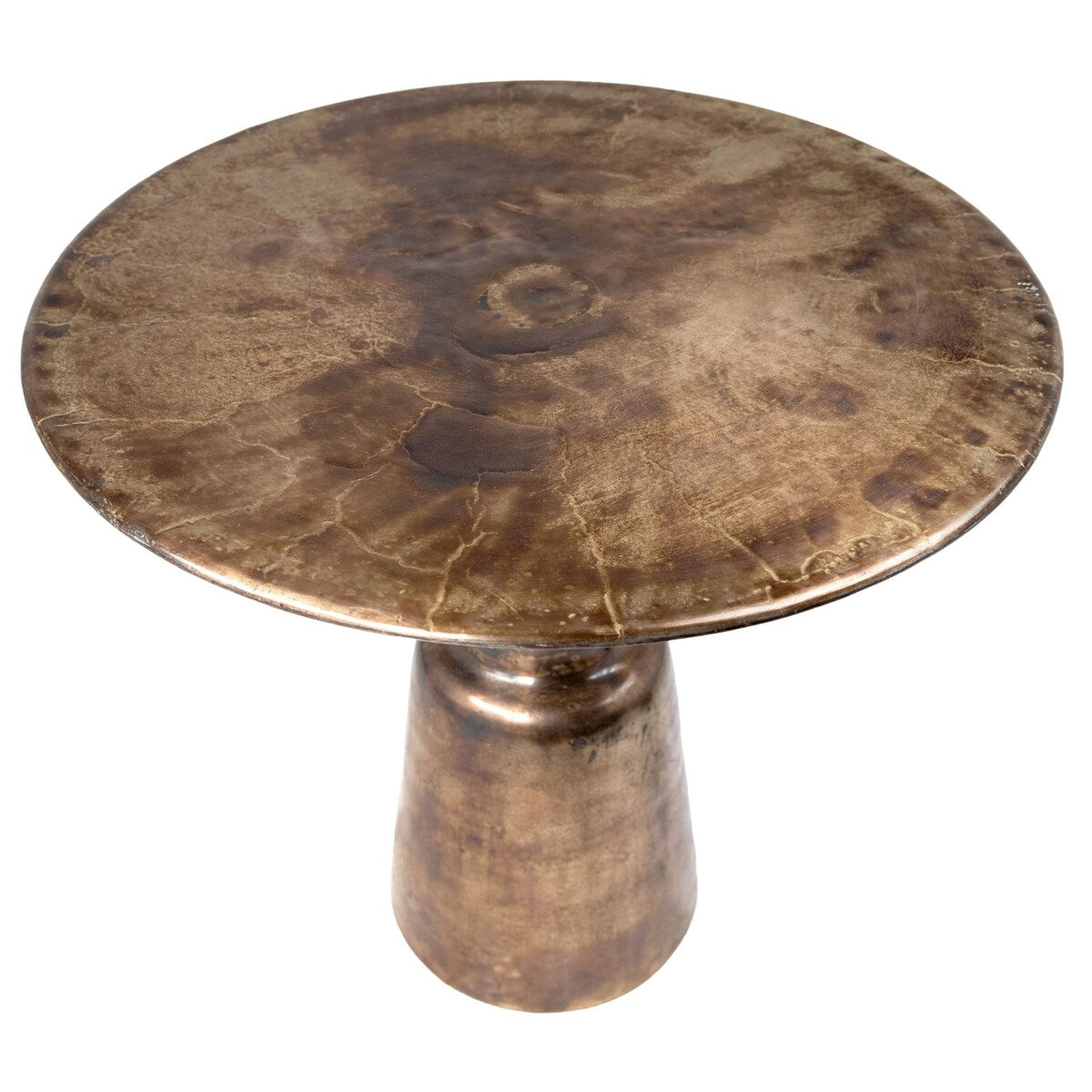 Blake 32-inch Round Aluminum Antique Brass Finished Pedestal Base BistroTable