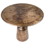 Blake 32-inch Round Aluminum Antique Brass Finished Pedestal Base BistroTable