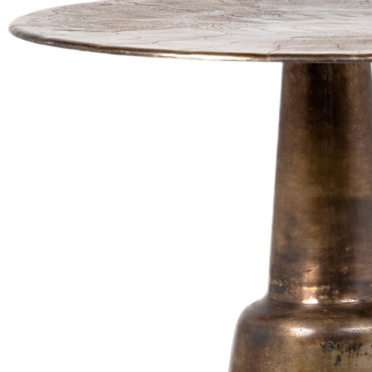 Blake 32-inch Round Aluminum Antique Brass Finished Pedestal Base BistroTable