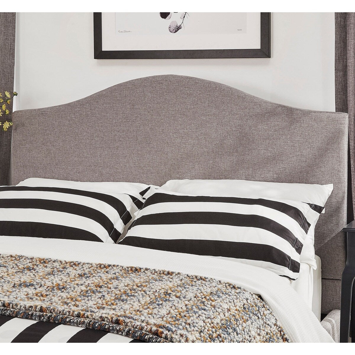 Blanchard Nailheads Camelback Linen Upholstered King-size Headboard by iNSPIRE Q Bold