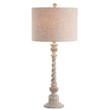 Blanche 33" Rustic Resin LED Table Lamp, White Wash by JONATHAN Y