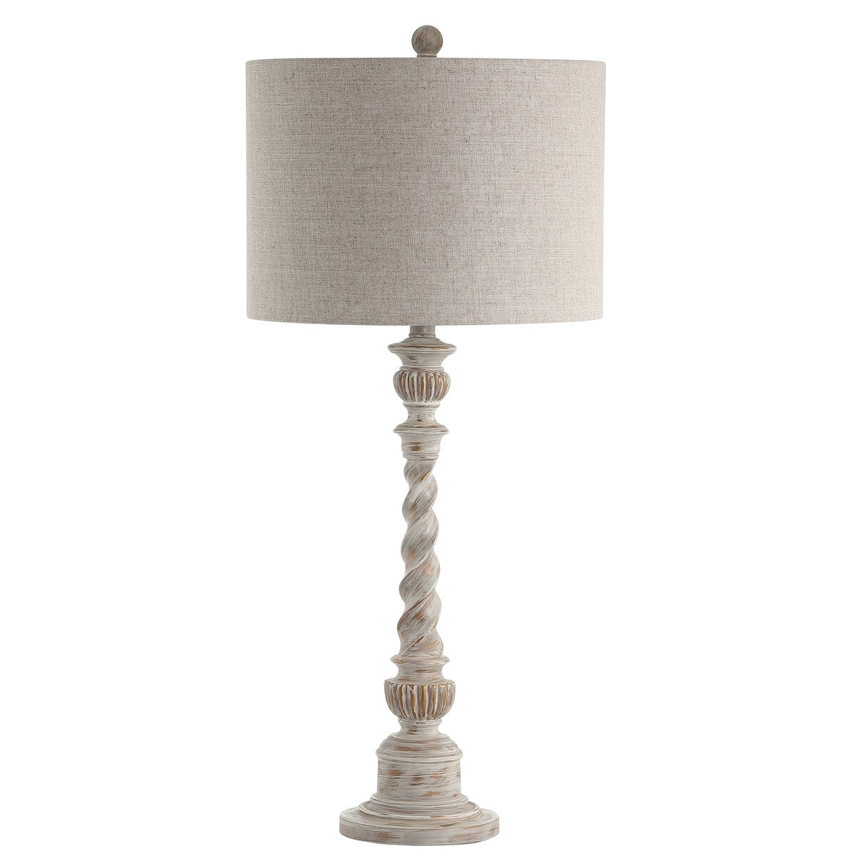 Blanche 33" Rustic Resin LED Table Lamp, White Wash by JONATHAN Y