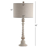 Blanche 33" Rustic Resin LED Table Lamp, White Wash by JONATHAN Y