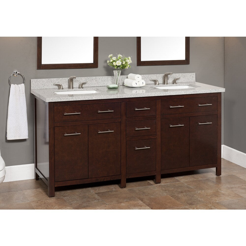 Blanco 72-inch Granite Double Sink Vanity with Backsplash