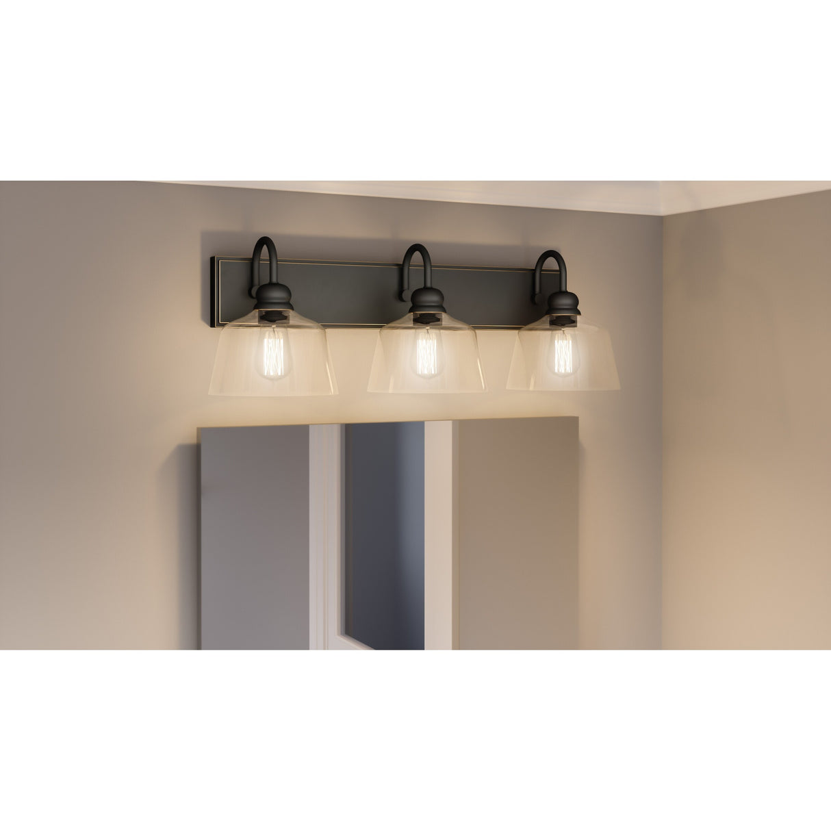 Blanton 3-Light Matte Black Bath Light - Matte Black