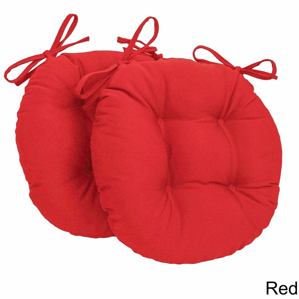 16-inch Round Indoor Twill Chair Cushions (Set of 2 or 4) - 16 x 16