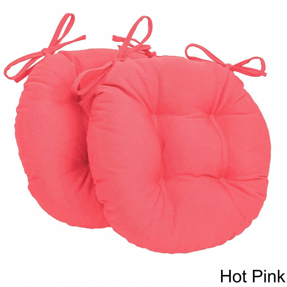 16-inch Round Indoor Twill Chair Cushions (Set of 2 or 4) - 16 x 16