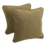 Blazing Needles 18-inch Champagne Chenille Square Throw Pillows (Set of 2)