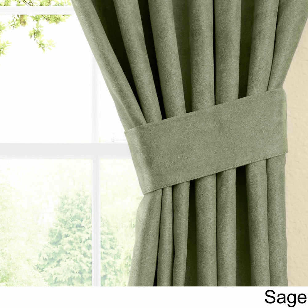 Blazing Needles 63-inch Microsuede Blackout Curtain Panel Pair - 52 x 63