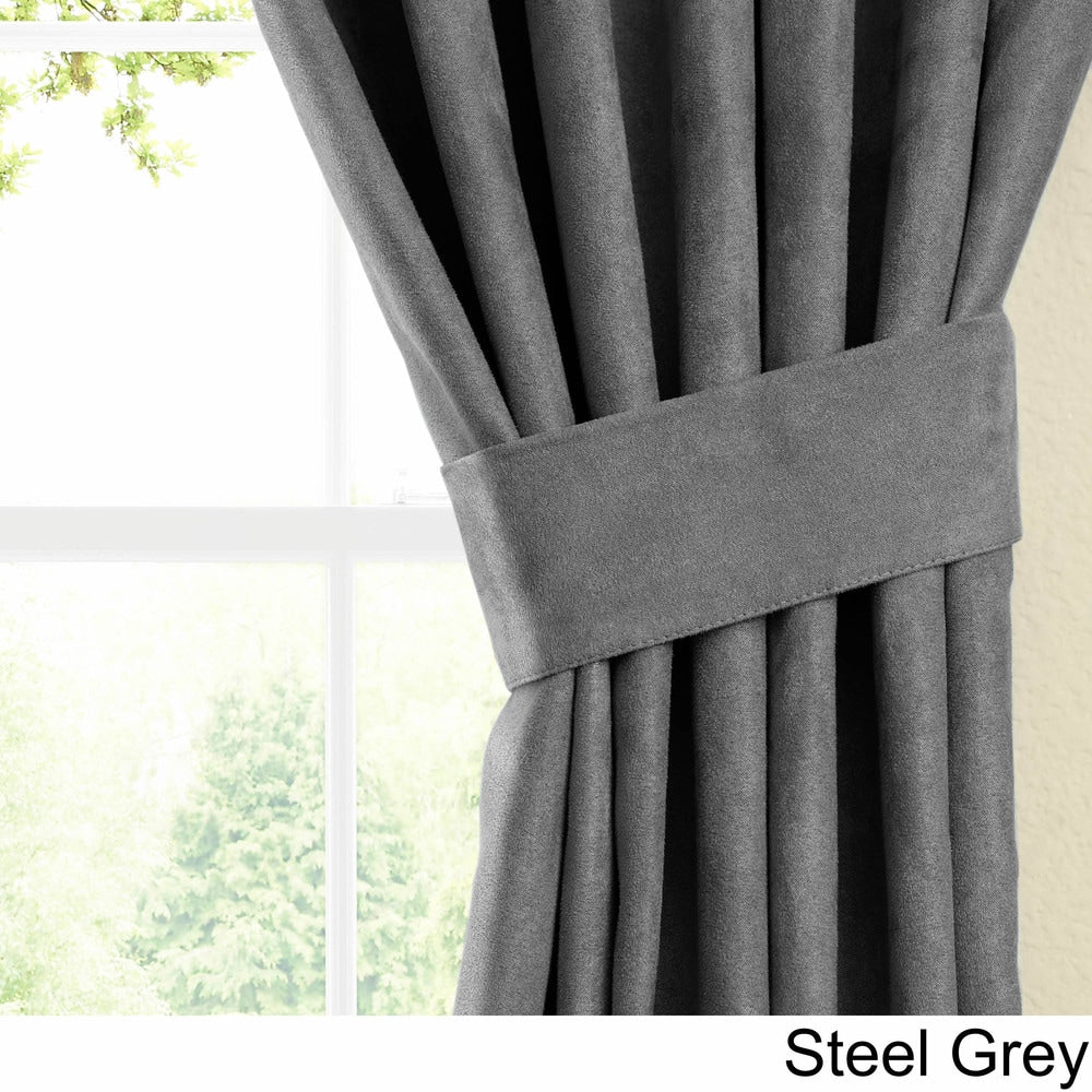 Blazing Needles 63-inch Microsuede Blackout Curtain Panel Pair - 52 x 63