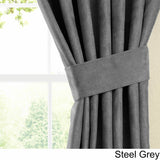 Blazing Needles 63-inch Microsuede Blackout Curtain Panel Pair - 52 x 63