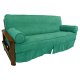 Microsuede Full-Size 8-10 Inch Thick Futon Slip Cover Set with Two Bolster Pillows - Full
