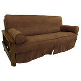 Microsuede Full-Size 8-10 Inch Thick Futon Slip Cover Set with Two Bolster Pillows - Full