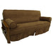 Microsuede Full-Size 8-10 Inch Thick Futon Slip Cover Set with Two Bolster Pillows - Full