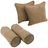 Blazing Needles Microsuede Throw Pillow Set (Set of 4)