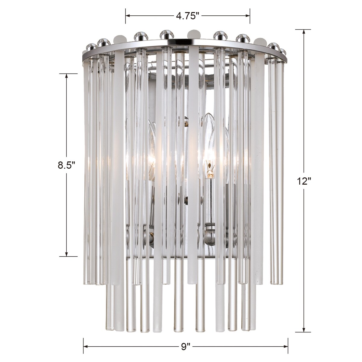 Bleecker 2 Light Polished Chrome Sconce - 9'' W x 12'' H x 5.5'' D