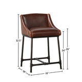 Bleecker Iron Pipe & Leather Industrial Bar Stool