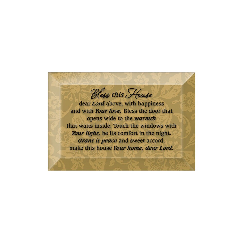 Dexsa Bless This House Beveled Glass Plaque with Easel