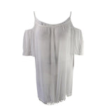Bleu by Rod Beattie Women's Off-The-Shoulder Fringed Cover-Up