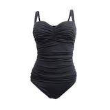 Bleu by Rod Beattie Women's Shirred Bandeau One-Piece Swimsuit (6, Black)