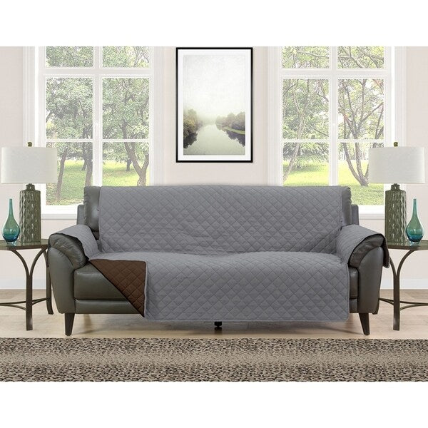 Asher Home Berkley Microfiber Reversible Couch Protector