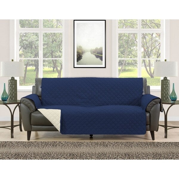 Asher Home Berkley Microfiber Reversible Couch Protector