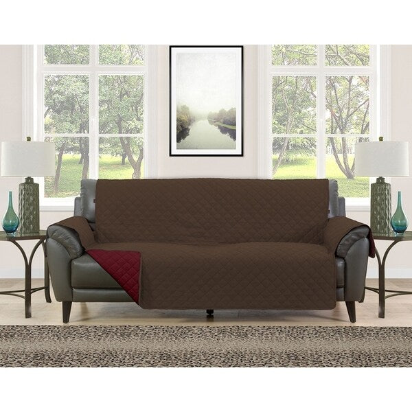 Asher Home Berkley Microfiber Reversible Couch Protector
