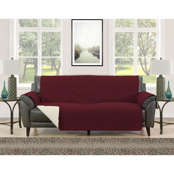 Asher Home Berkley Microfiber Reversible Couch Protector
